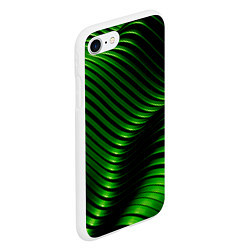 Чехол iPhone 7/8 матовый Волны изумрудного металла, цвет: 3D-белый — фото 2