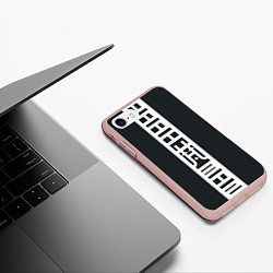 Чехол iPhone 7/8 матовый ЧЕРНЫЕ ДРАКОНЫ BLACK DRAGON, цвет: 3D-светло-розовый — фото 2