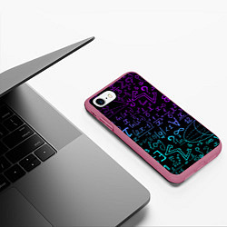 Чехол iPhone 7/8 матовый НЕОНОВЫЕ ФОРМУЛЫ NEON FORMULAS, цвет: 3D-малиновый — фото 2