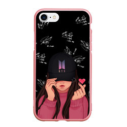 Чехол iPhone 7/8 матовый BTS Autograph, цвет: 3D-баблгам