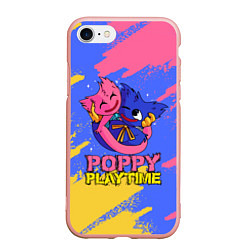 Чехол iPhone 7/8 матовый Huggy Wuggy and Kissy Missy Poppy Playtime, цвет: 3D-светло-розовый