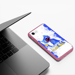 Чехол iPhone 7/8 матовый POPPY PLAYTIME - ХАГГИ ВАГГИ ПРИВЕТ, цвет: 3D-малиновый — фото 2
