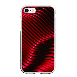 Чехол iPhone 7/8 матовый Волны красного металла
