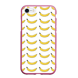 Чехол iPhone 7/8 матовый Крупный Банановый рай, цвет: 3D-малиновый