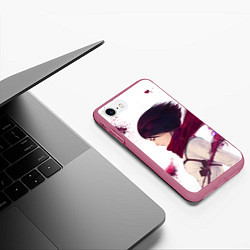 Чехол iPhone 7/8 матовый Микаса Аккерман Непобедимая, цвет: 3D-малиновый — фото 2