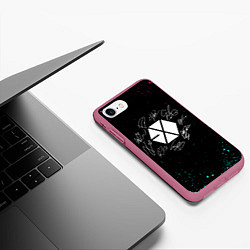 Чехол iPhone 7/8 матовый EXO BAND НЕОНОВЫЕ БРЫЗГИ КРАСОК, цвет: 3D-малиновый — фото 2