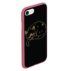 Чехол iPhone 7/8 матовый Космический Кот Целестиал, цвет: 3D-малиновый — фото 2