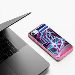 Чехол iPhone 7/8 матовый Неоновая трубка, цвет: 3D-баблгам — фото 2
