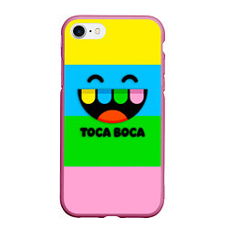 Чехол iPhone 7/8 матовый Toca Boca Logo Тока Бока, цвет: 3D-малиновый