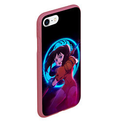 Чехол iPhone 7/8 матовый DIANE SEVEN DEADLY SINS NEON ДИАНА, цвет: 3D-малиновый — фото 2