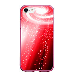 Чехол iPhone 7/8 матовый Красная космическая спираль, цвет: 3D-малиновый