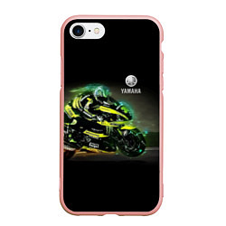 Чехол iPhone 7/8 матовый YAMAHA - famous racing team!, цвет: 3D-светло-розовый