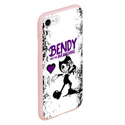 Чехол iPhone 7/8 матовый HEART BENDY AND THE INK MACHINE, цвет: 3D-светло-розовый — фото 2