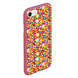 Чехол iPhone 7/8 матовый Конфеты и Леденцы, цвет: 3D-малиновый — фото 2
