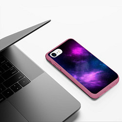 Чехол iPhone 7/8 матовый Космос Galaxy, цвет: 3D-малиновый — фото 2