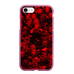 Чехол iPhone 7/8 матовый DOTA 2 HEROES RED PATTERN ДОТА 2