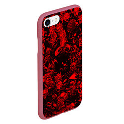 Чехол iPhone 7/8 матовый DOTA 2 HEROES RED PATTERN ДОТА 2, цвет: 3D-малиновый — фото 2