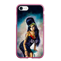 Чехол iPhone 7/8 матовый Amy Jade Winehouse, цвет: 3D-малиновый