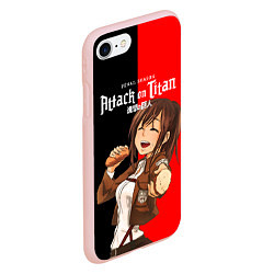 Чехол iPhone 7/8 матовый Саша Attack on Titan, цвет: 3D-светло-розовый — фото 2