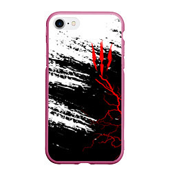 Чехол iPhone 7/8 матовый The Witcher - Когти, цвет: 3D-малиновый