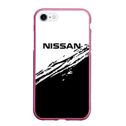 Чехол iPhone 7/8 матовый Nissan ниссан, цвет: 3D-малиновый
