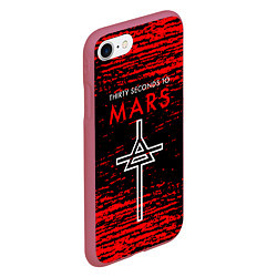 Чехол iPhone 7/8 матовый 30 Seconds to Mars - До марса 30 сек, цвет: 3D-малиновый — фото 2