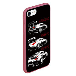 Чехол iPhone 7/8 матовый NISSAN 300 ZX 350Z 370Z JDM STYLE, цвет: 3D-малиновый — фото 2