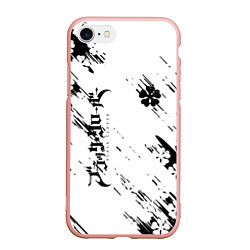 Чехол iPhone 7/8 матовый Чёрный клевер black clover,, цвет: 3D-светло-розовый