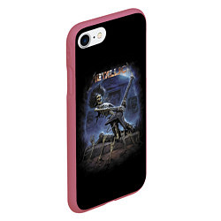 Чехол iPhone 7/8 матовый Metallica - thrash metal! Hard rock!, цвет: 3D-малиновый — фото 2