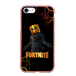 Чехол iPhone 7/8 матовый Marshmello Fortnite 3, цвет: 3D-светло-розовый