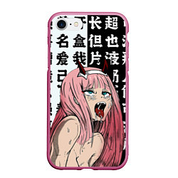 Чехол iPhone 7/8 матовый AHEGAO ZERO TWO Зеро ту ахегао, цвет: 3D-малиновый