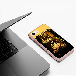 Чехол iPhone 7/8 матовый Bendy And The Ink Machine Игра Бенди, цвет: 3D-светло-розовый — фото 2