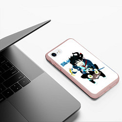 Чехол iPhone 7/8 матовый Рин и Куро - Синий Экзорцист, цвет: 3D-светло-розовый — фото 2