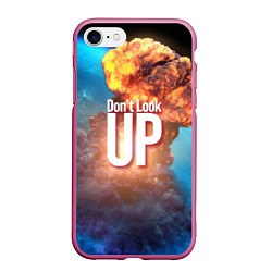 Чехол iPhone 7/8 матовый Dont look up!, цвет: 3D-малиновый