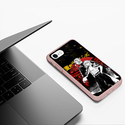 Чехол iPhone 7/8 матовый МАЙКИ И ДРАКЕН КРАСНЫЕ БРЫЗГИ ТОСВА, цвет: 3D-светло-розовый — фото 2