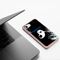 Чехол iPhone 7/8 матовый Электро стихия Геншин Ху Тао, цвет: 3D-светло-розовый — фото 2