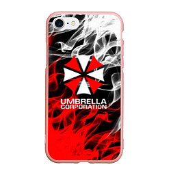 Чехол iPhone 7/8 матовый Umbrella Corporation Fire, цвет: 3D-светло-розовый