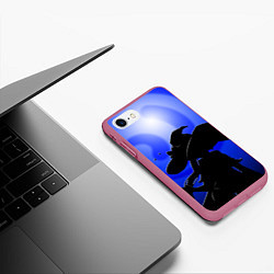 Чехол iPhone 7/8 матовый МОНА АСТРОЛОГ MONA ГЕНШИН ИМПАКТ, цвет: 3D-малиновый — фото 2