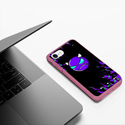 Чехол iPhone 7/8 матовый Geometry Dash, цвет: 3D-малиновый — фото 2