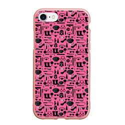 Чехол iPhone 7/8 матовый БДСМ - BDSM, цвет: 3D-светло-розовый