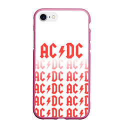 Чехол iPhone 7/8 матовый Acdc Паттерн