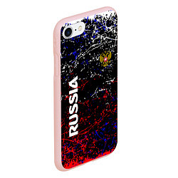 Чехол iPhone 7/8 матовый Russia Штрихи, цвет: 3D-светло-розовый — фото 2