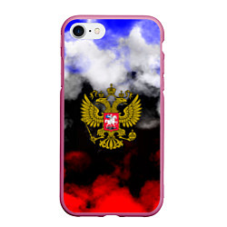 Чехол iPhone 7/8 матовый Russia Облока, цвет: 3D-малиновый