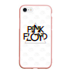 Чехол iPhone 7/8 матовый PINK FLOYD LOGO ПИНК ФЛОЙД ГЛИТЧ, цвет: 3D-светло-розовый