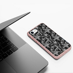 Чехол iPhone 7/8 матовый Gray Star, цвет: 3D-светло-розовый — фото 2