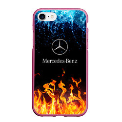 Чехол iPhone 7/8 матовый Mercedes-Benz: Вода и Огонь, цвет: 3D-малиновый
