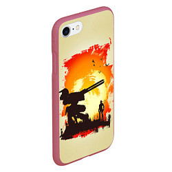Чехол iPhone 7/8 матовый Снейк и Метал Гир, цвет: 3D-малиновый — фото 2