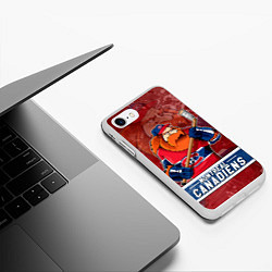 Чехол iPhone 7/8 матовый Монреаль Канадиенс, Montreal Canadiens Маскот, цвет: 3D-белый — фото 2