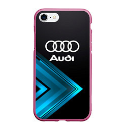 Чехол iPhone 7/8 матовый Audi Sport, цвет: 3D-малиновый