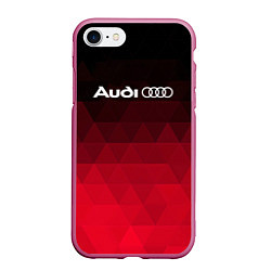 Чехол iPhone 7/8 матовый Audi геометрия, цвет: 3D-малиновый